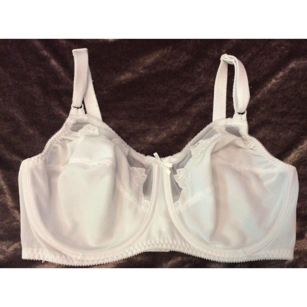 Bali Flower Underwire Soft Cup Bra 36DD White